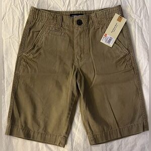NWT Cherokee Boys Khaki Flat Front Shorts Adjustable Waist size 10